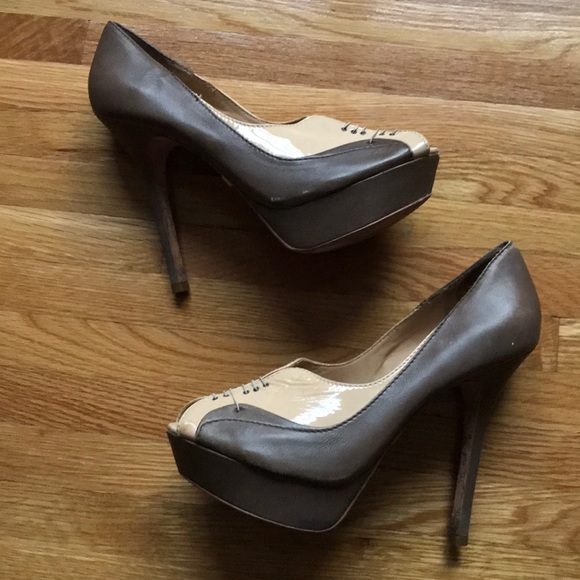 L.A.M.B. Oxford lace up peep toe pumps - Picture 2 of 7